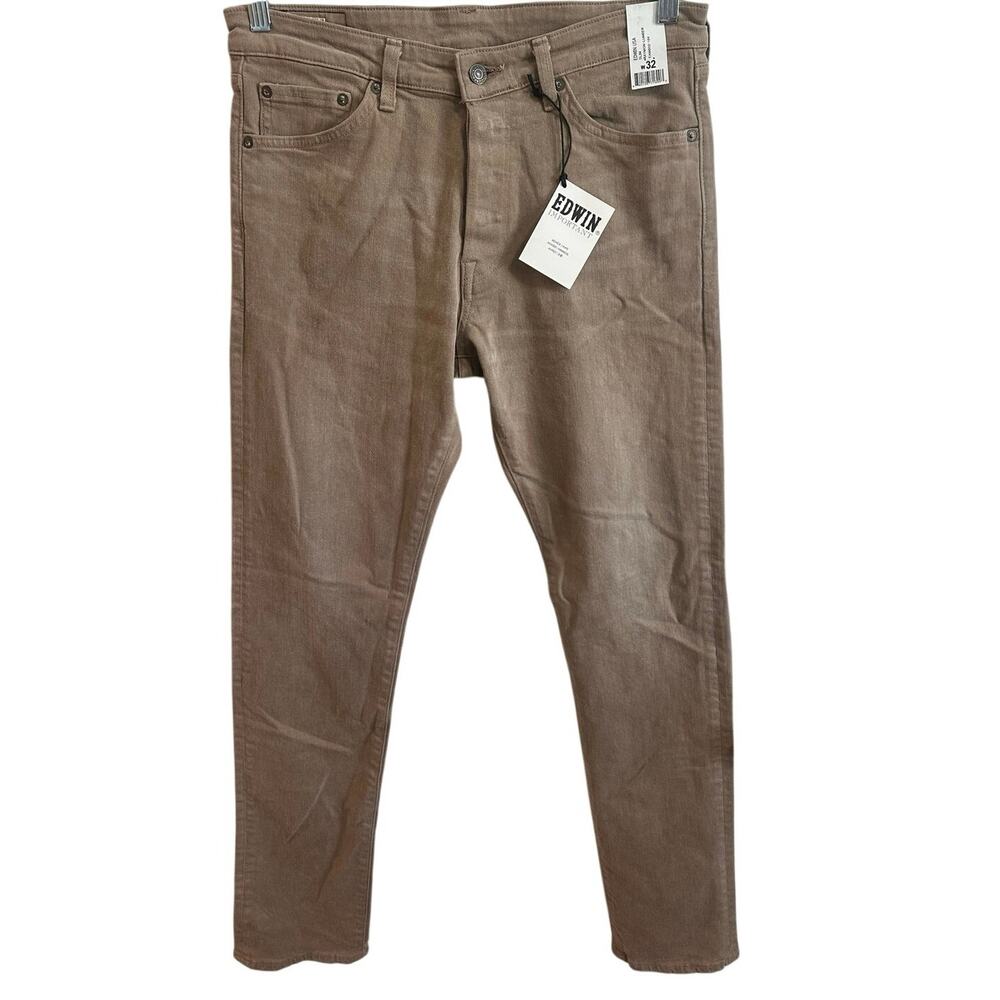 Edwin NWT Slim Raymon Jeans EAMB02-164 Lumber Sz 32x34 Tan Brown Mens Japanese